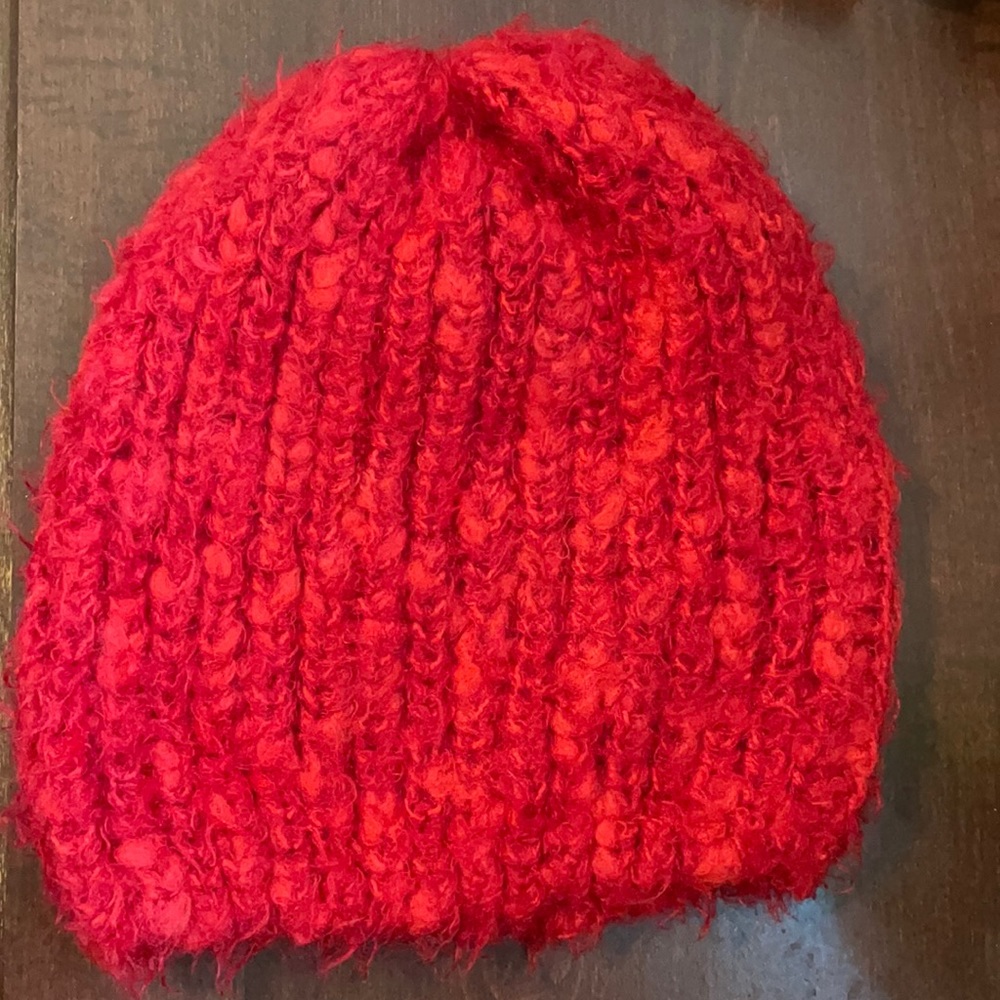 Red Knit Beanie Hat